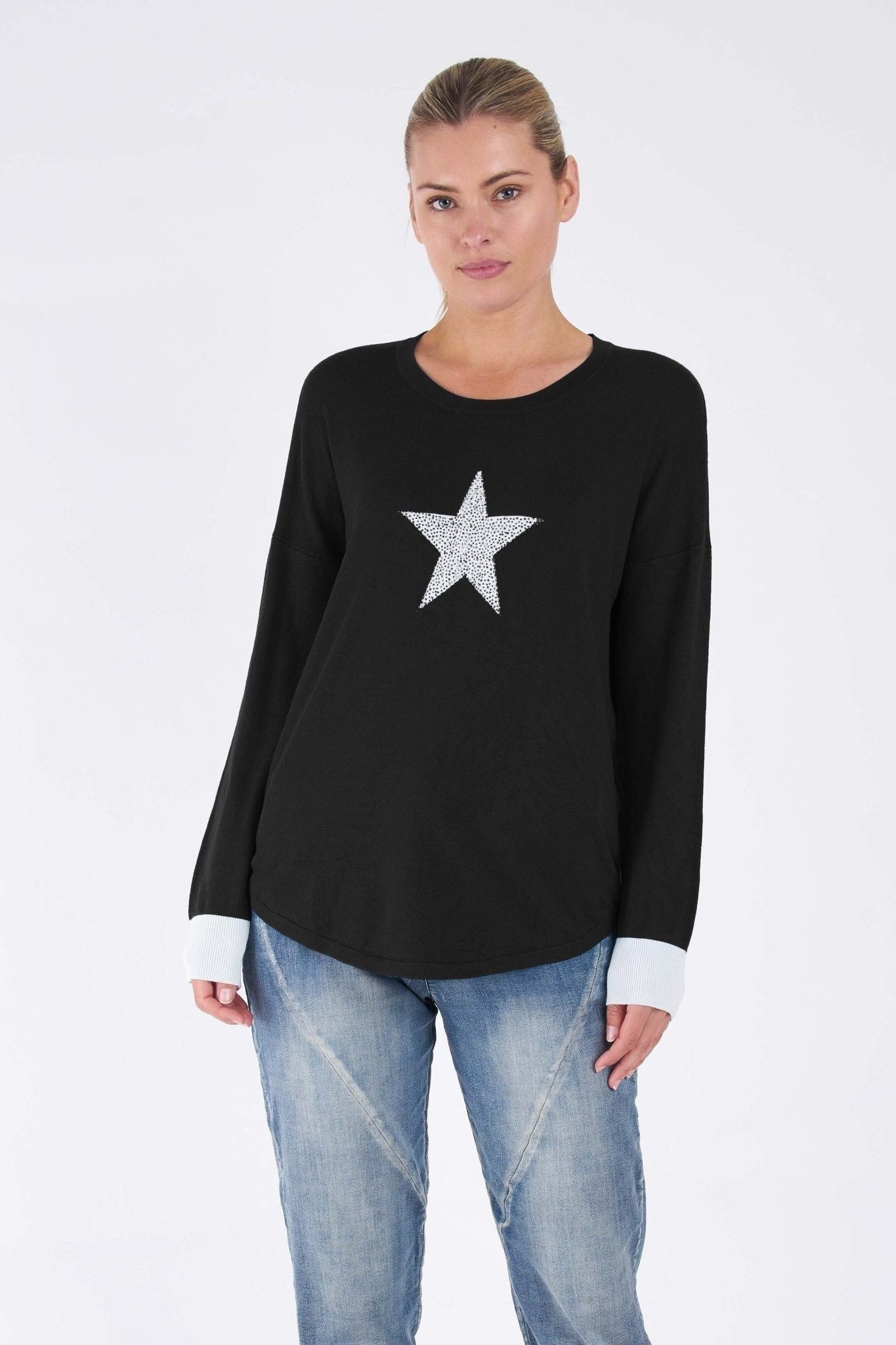 Betty Basics Sophie Knit Jumper in Black Star – Hey Sara