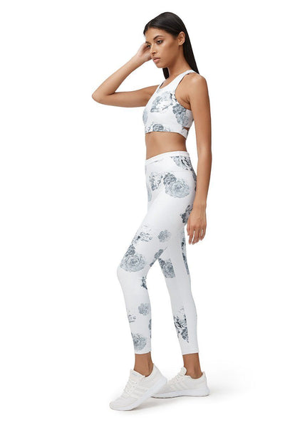 Allfenix Eden 7/8 Length Leggings in White with Print - Hey Sara