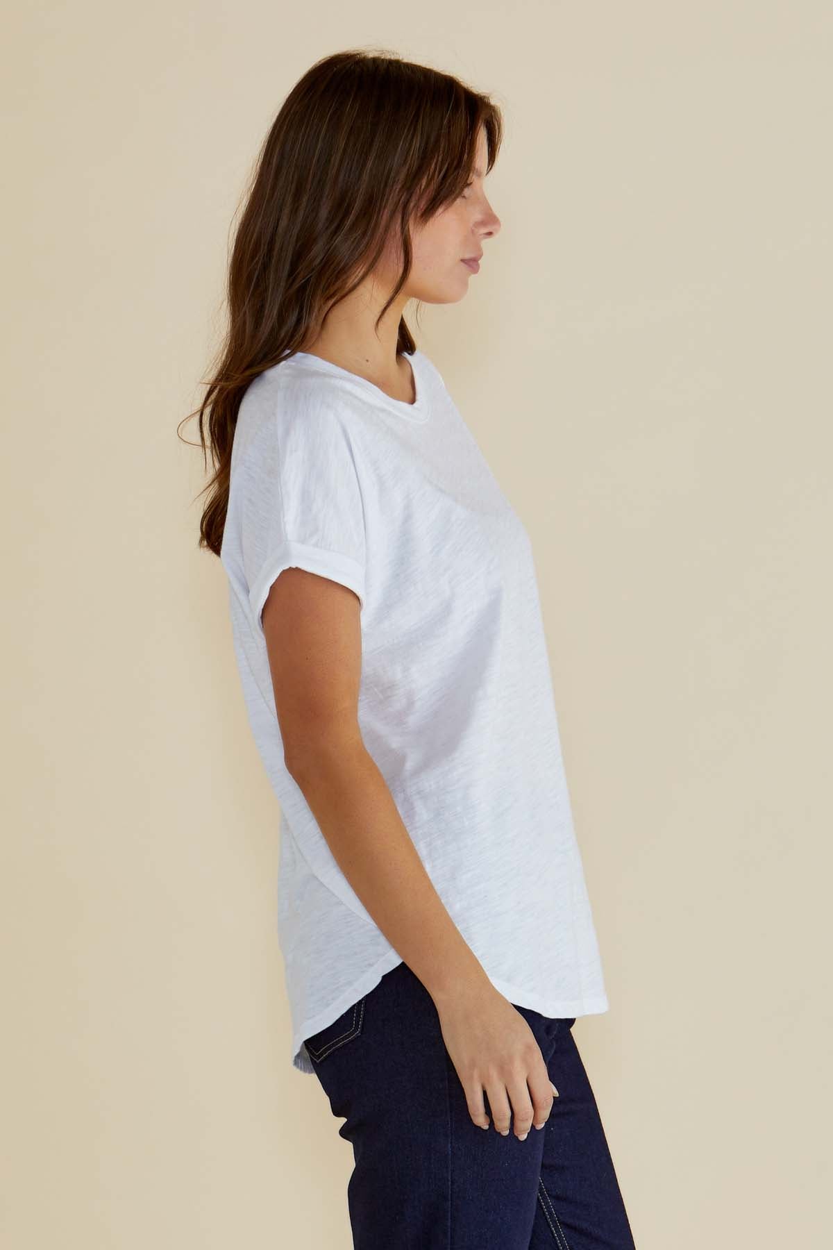 Betty Basics Hailey Short Sleeve Tee in White