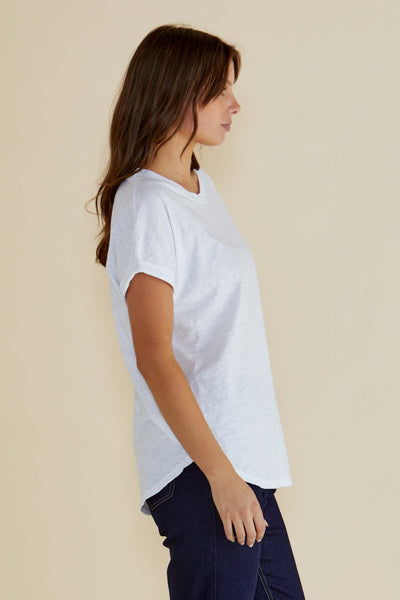 Betty Basics Hailey Short Sleeve Tee in White