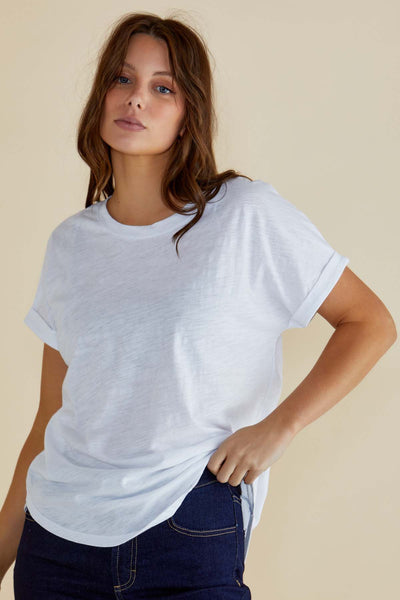 Betty Basics Hailey Short Sleeve Tee in White