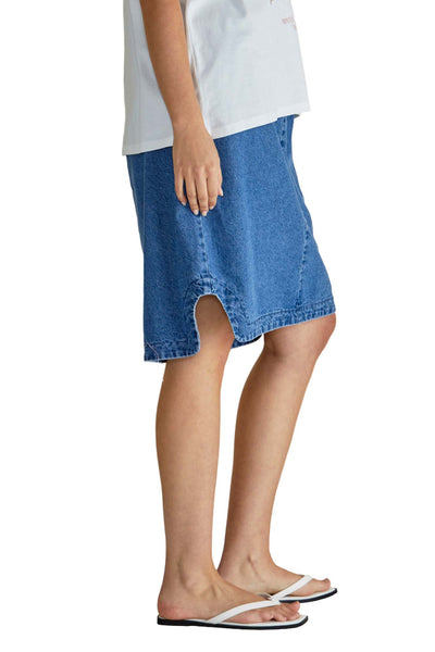 Betty Basics Dara Denim Skirt in Vintage Blue