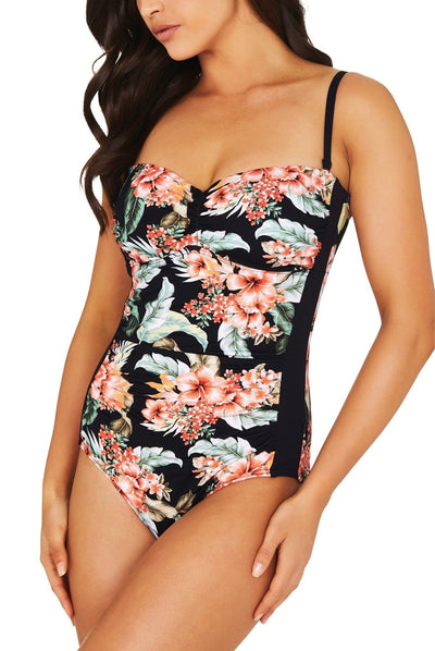 Baku Maui C to DD Bandeau One Piece Swimsuit in Print - Hey Sara