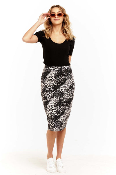 Betty Basics Alicia Midi Skirt in Nala Print - Hey Sara