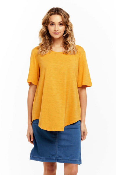 Betty Basics Ariana Tee in Spiced Mustard - Hey Sara