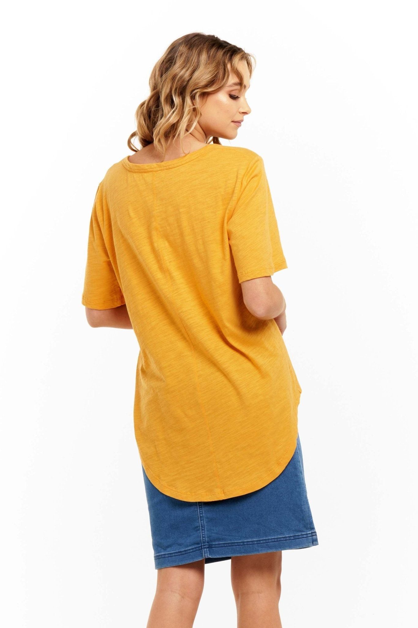 Betty Basics Ariana Tee in Spiced Mustard - Hey Sara