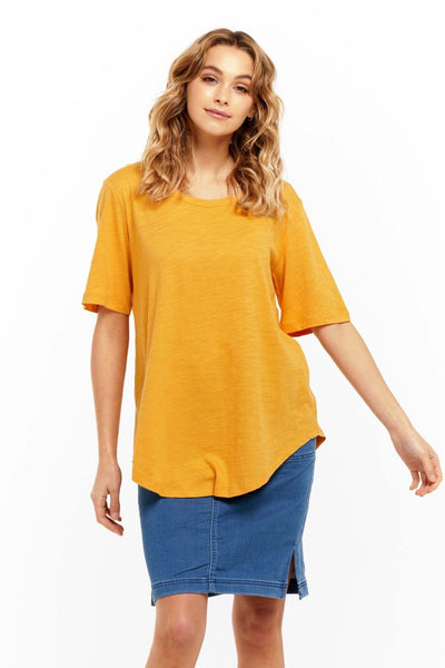 Betty Basics Ariana Tee in Spiced Mustard - Hey Sara
