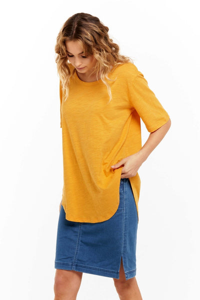 Betty Basics Ariana Tee in Spiced Mustard - Hey Sara
