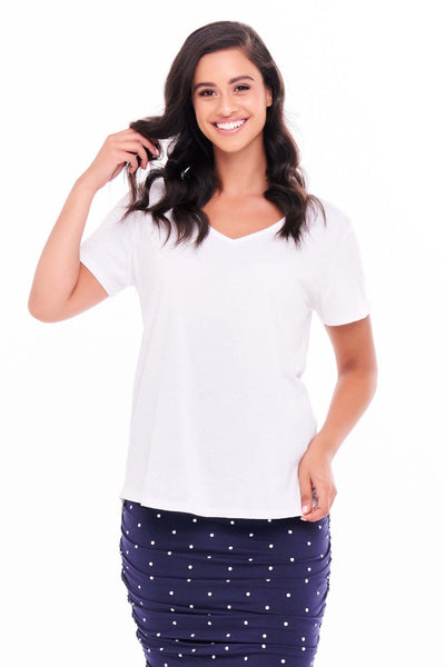 Betty Basics Ava Tee in White - Hey Sara