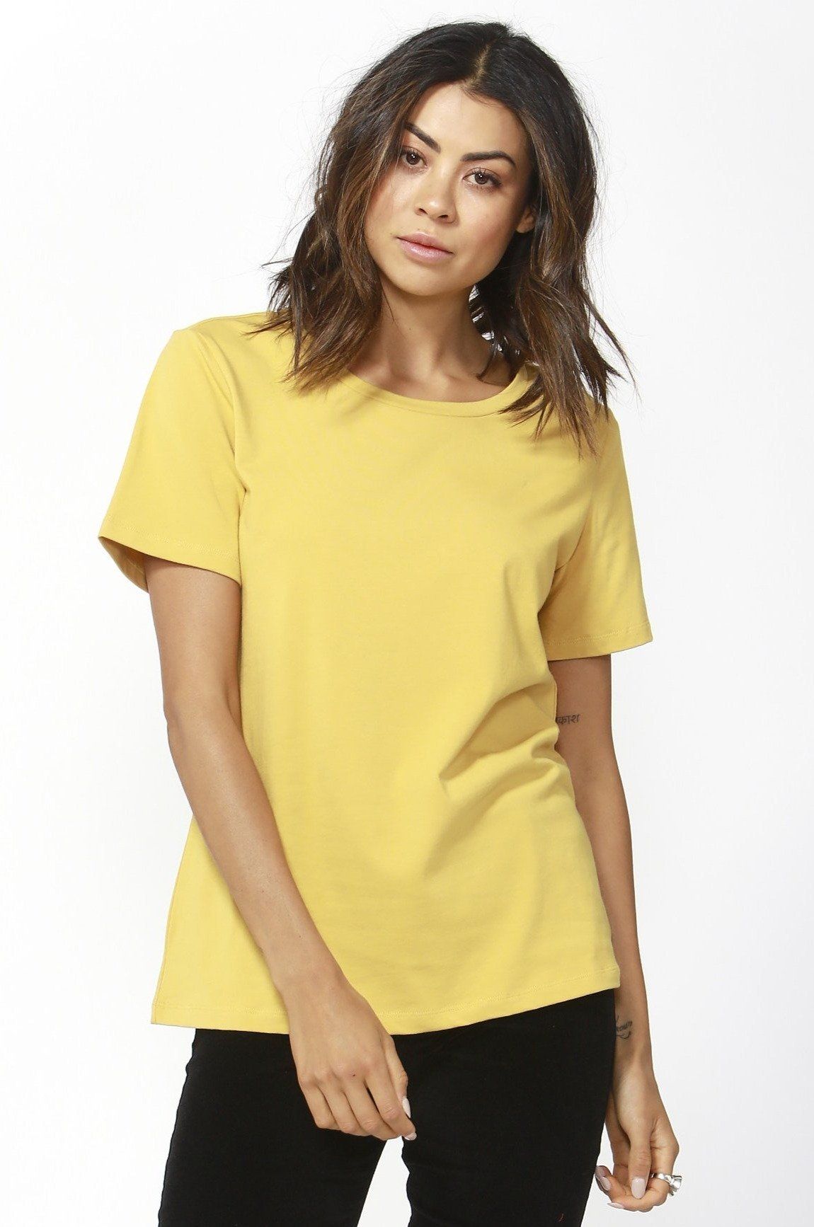 Betty Basics Cara Tee in Mustard - Hey Sara