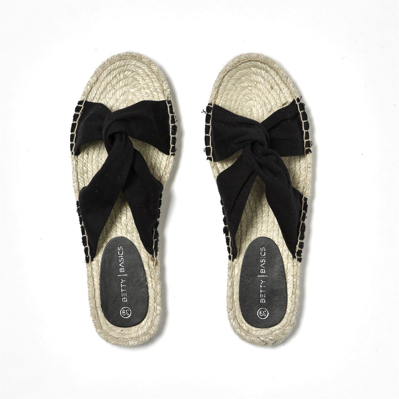 Betty Basics Coastal Espadrille Slide in Black - Hey Sara