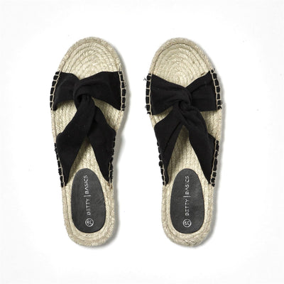 Betty Basics Coastal Espadrille Slide in Black - Hey Sara