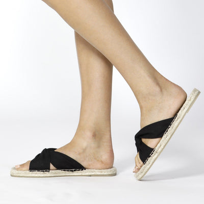 Betty Basics Coastal Espadrille Slide in Black - Hey Sara