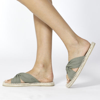 Betty Basics Coastal Espadrille Slide in Khaki - Hey Sara
