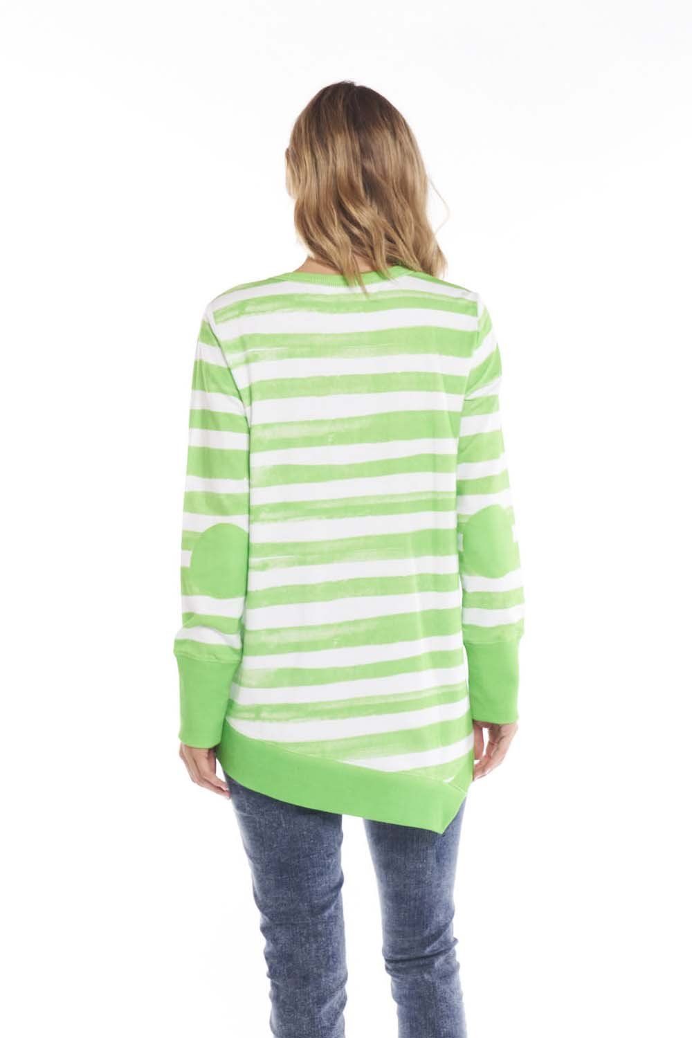 Betty Basics Dolly Sweater in Parakeet Brushstroke Stripe - Hey Sara