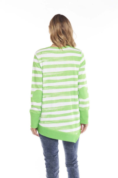 Betty Basics Dolly Sweater in Parakeet Brushstroke Stripe - Hey Sara