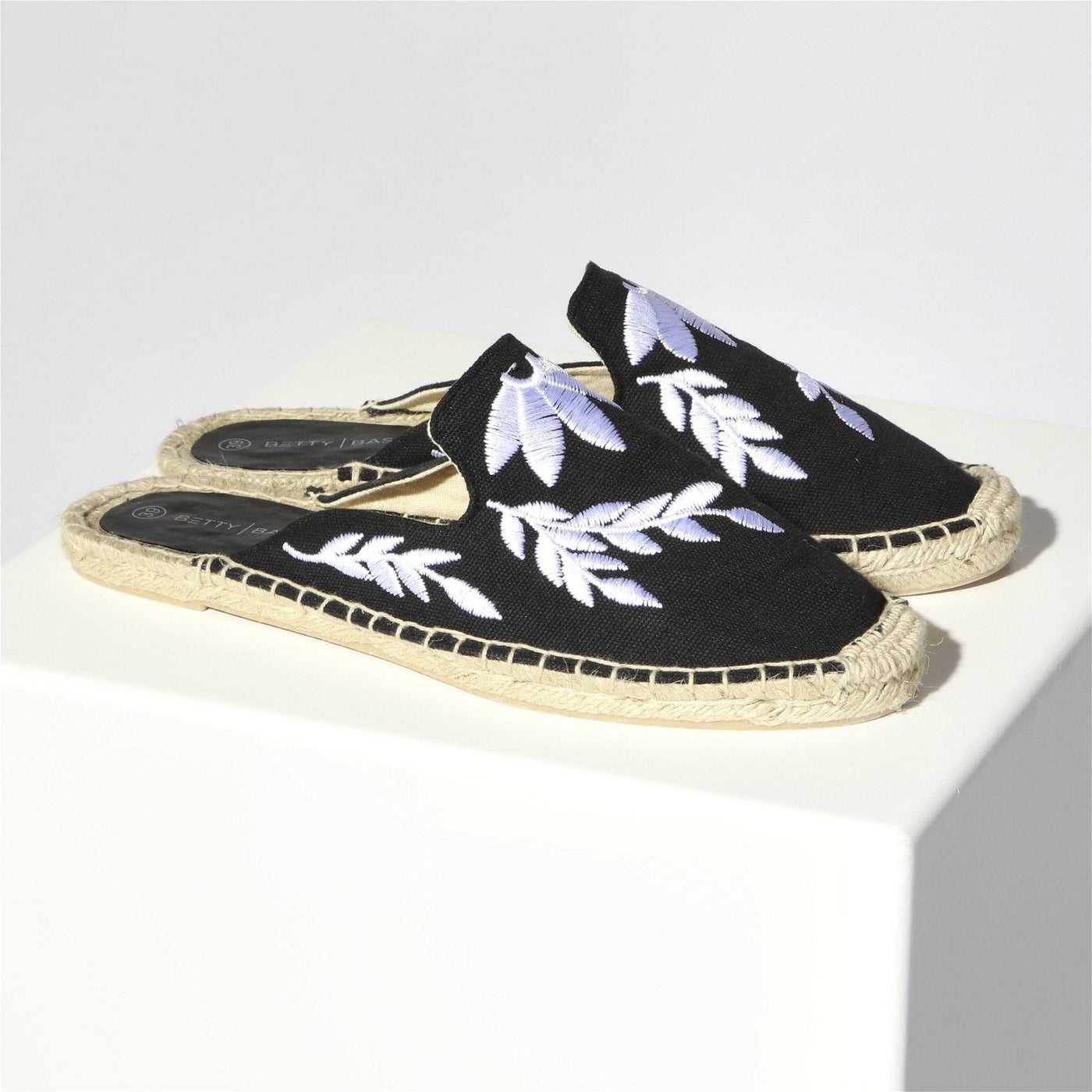 Betty Basics Fiesta Canvas Mule in Black - Hey Sara