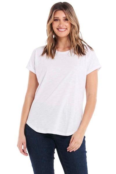 Betty Basics Hailey Short Sleeve Tee in White - Hey Sara