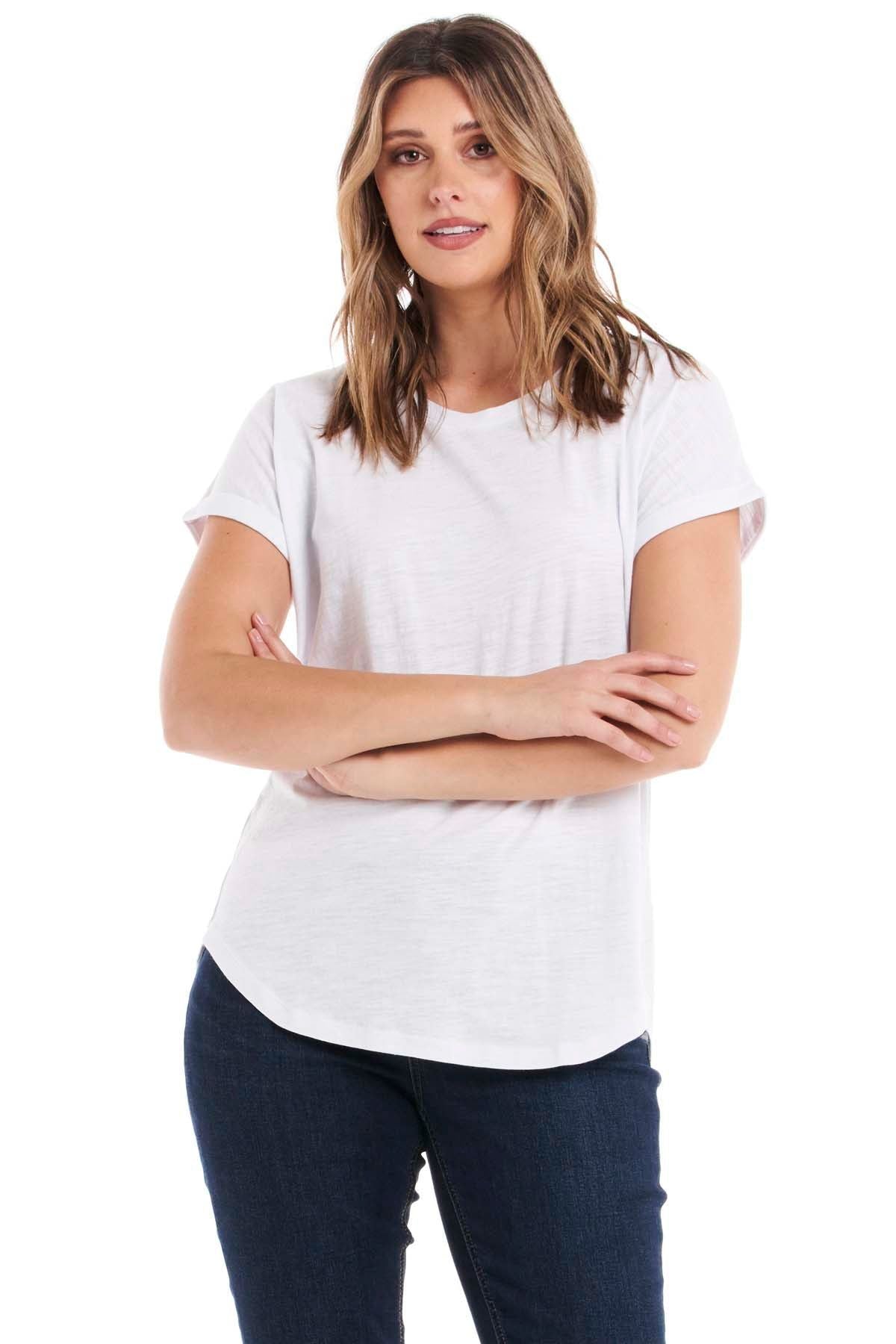 Betty Basics Hailey Short Sleeve Tee in White - Hey Sara