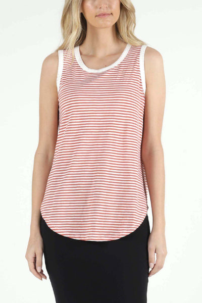 Betty Basics Keira Tank in Tangello Stripe - Hey Sara