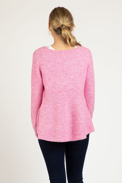 Betty Basics Lexi Knit Jumper in Floss Pink - Hey Sara