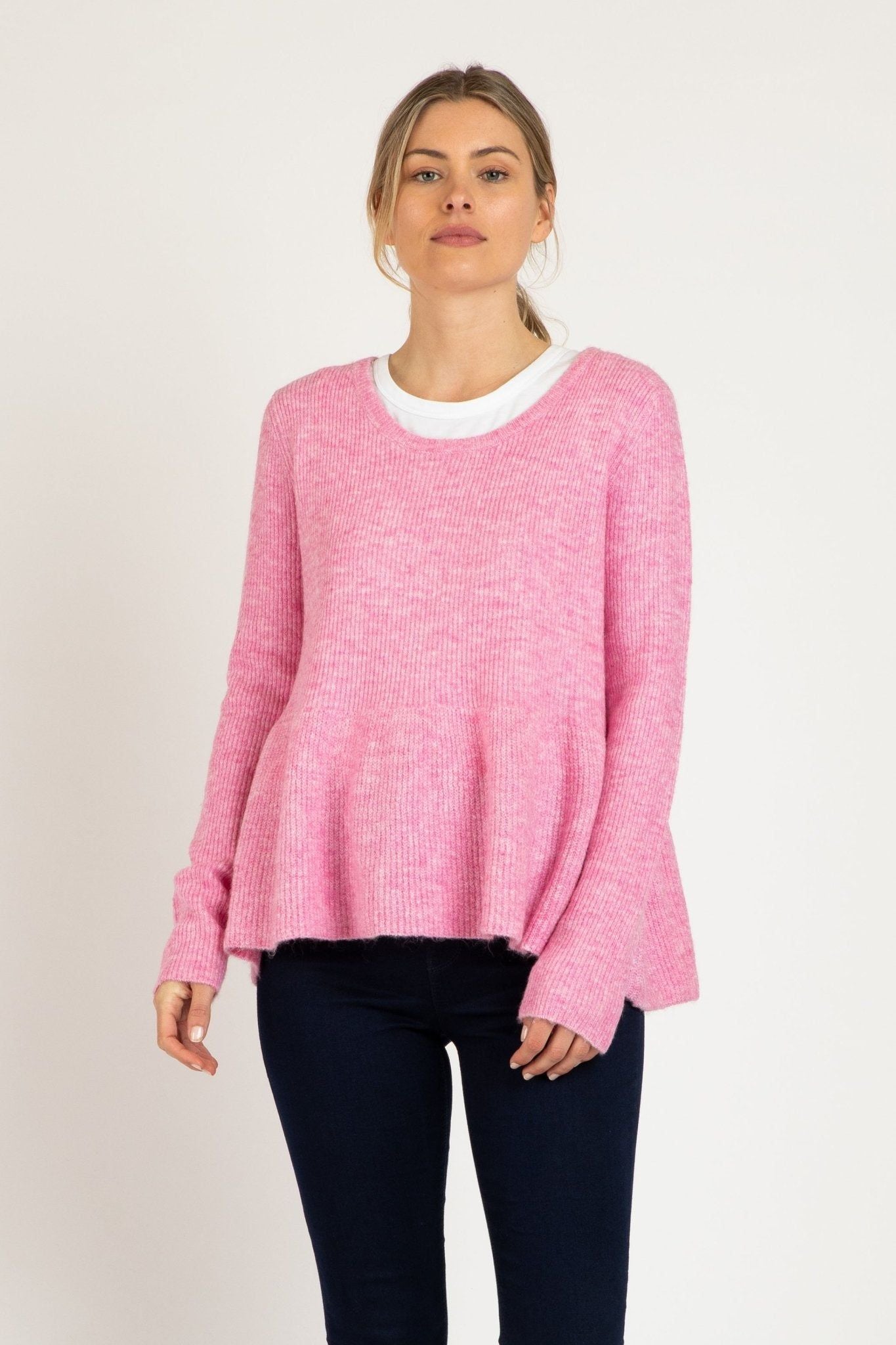 Betty Basics Lexi Knit Jumper in Floss Pink - Hey Sara