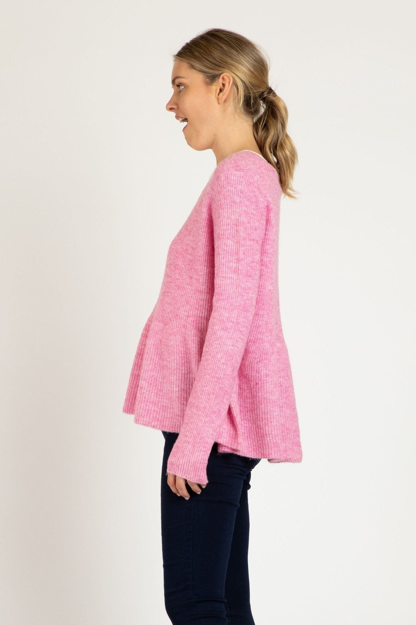Betty Basics Lexi Knit Jumper in Floss Pink - Hey Sara