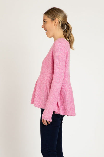 Betty Basics Lexi Knit Jumper in Floss Pink - Hey Sara