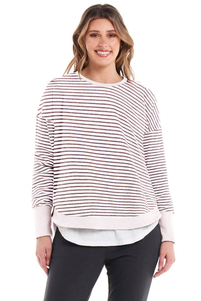 Betty Basics Lucy French Terry Sweater in Stripe - Hey Sara
