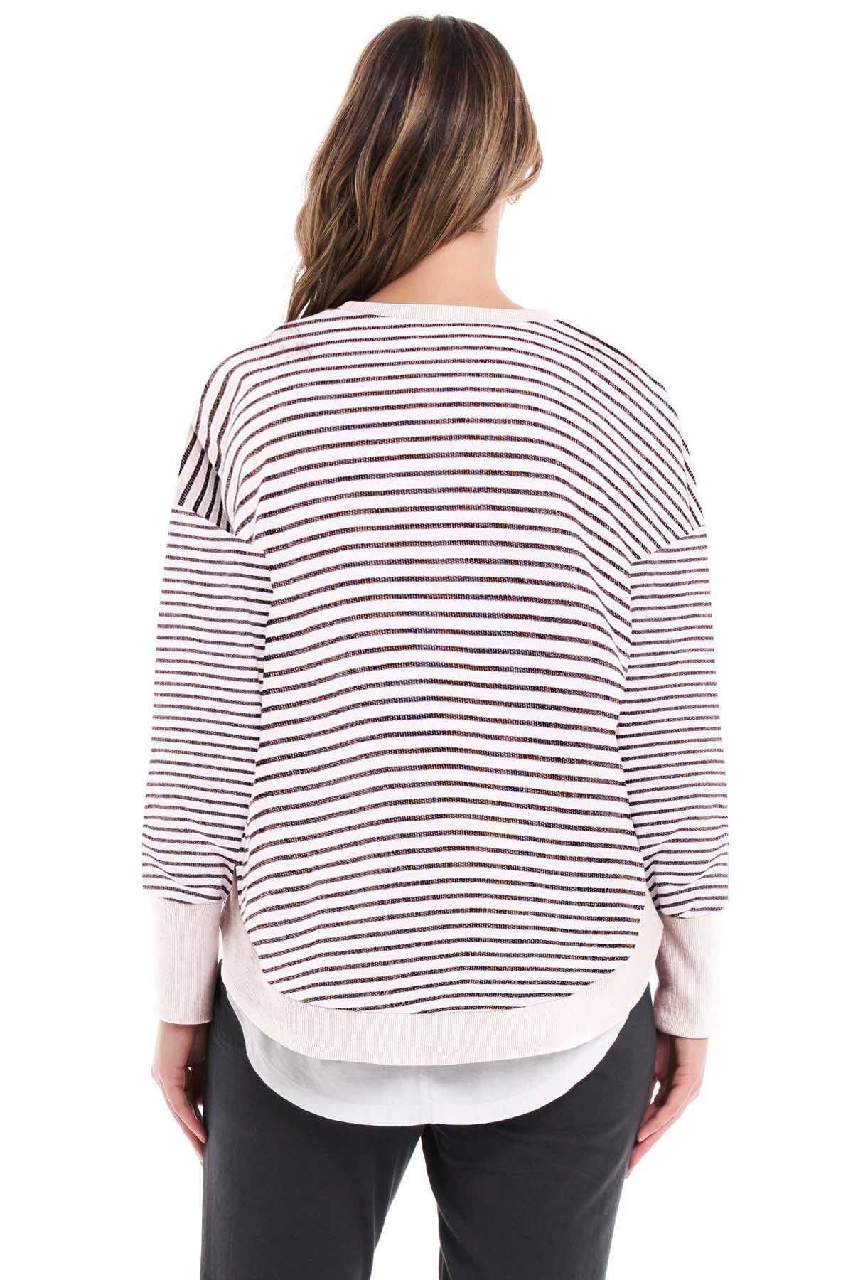 Betty Basics Lucy French Terry Sweater in Stripe - Hey Sara