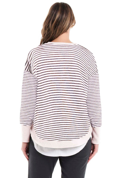 Betty Basics Lucy French Terry Sweater in Stripe - Hey Sara