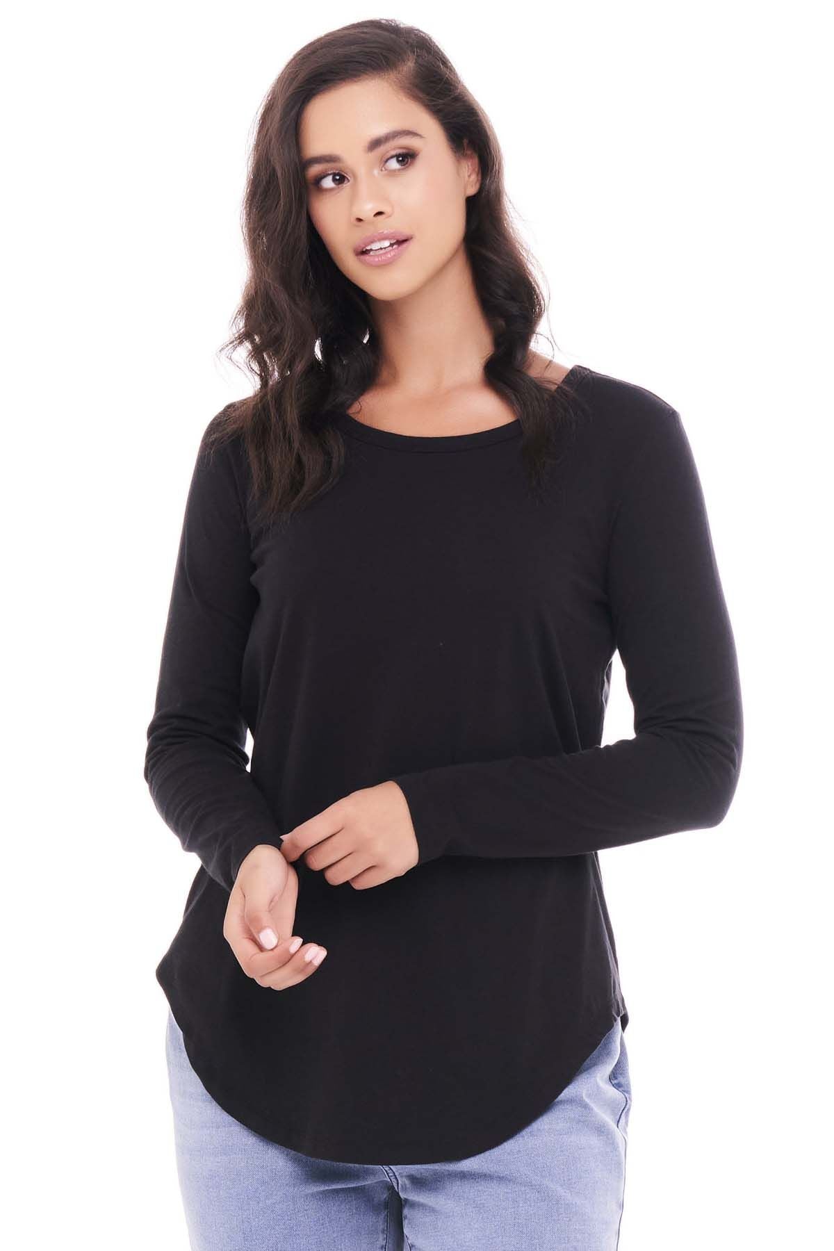Betty Basics Megan Long Sleeve Top in Black - Hey Sara