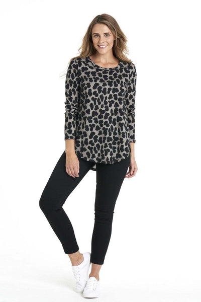 Betty Basics Megan Long Sleeve Top in Splotch - Hey Sara