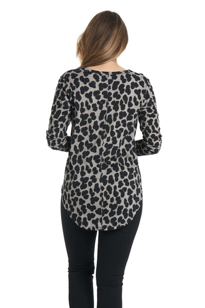 Betty Basics Megan Long Sleeve Top in Splotch - Hey Sara