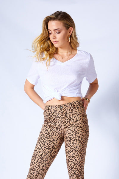 Betty Basics Messina V-Neck Tee in White - Hey Sara