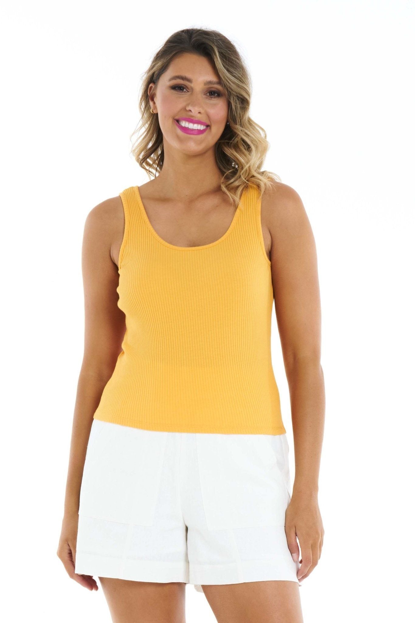 Betty Basics Mimi Rib Top in Mandarin - Hey Sara