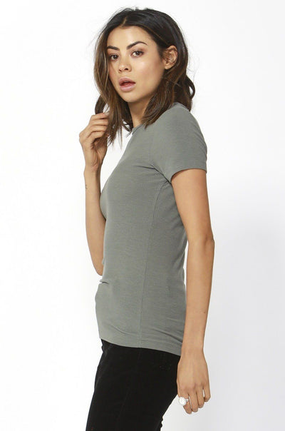 Betty Basics Ruby Rib Tee in Khaki - Hey Sara
