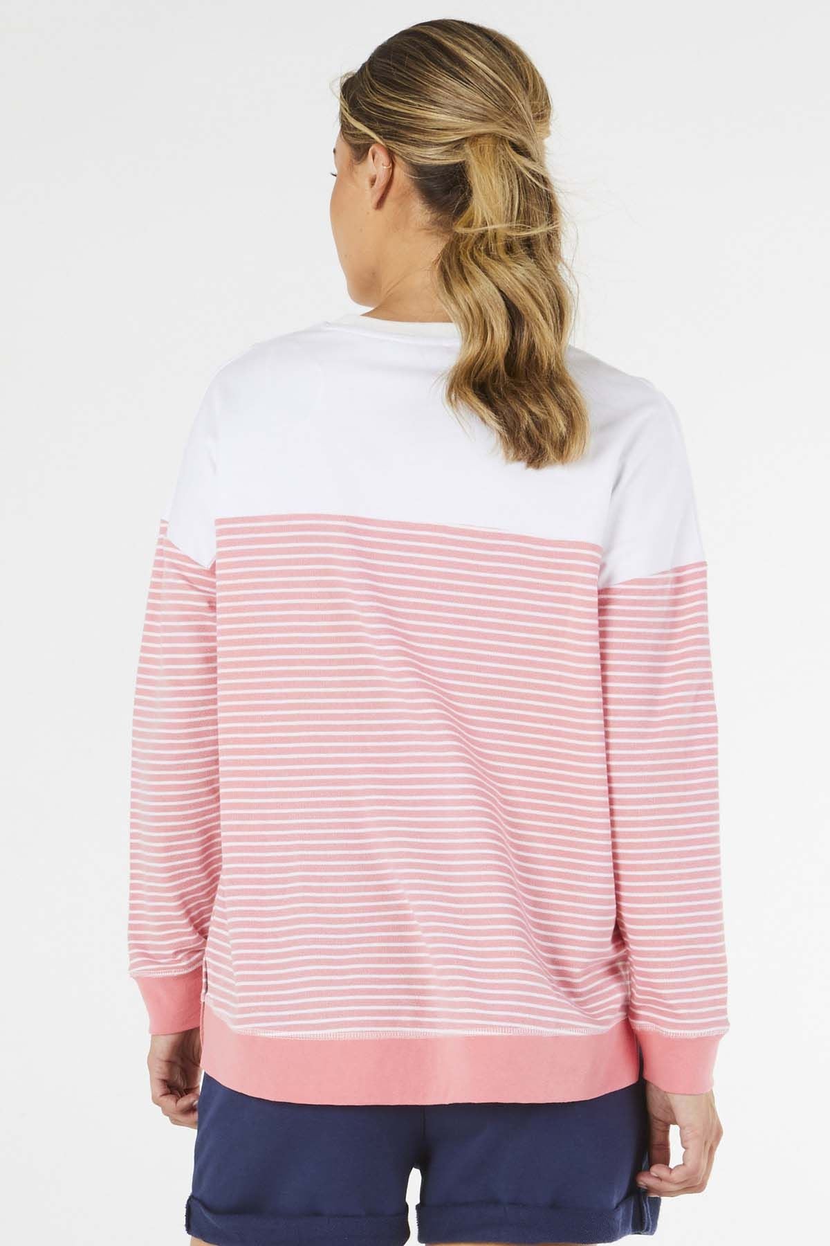 Betty Basics Sienna Sweater in Pink White Stripe - Hey Sara