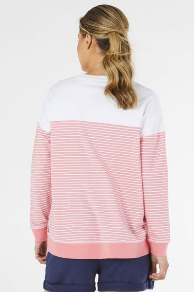 Betty Basics Sienna Sweater in Pink White Stripe - Hey Sara
