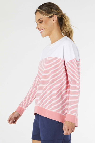 Betty Basics Sienna Sweater in Pink White Stripe - Hey Sara