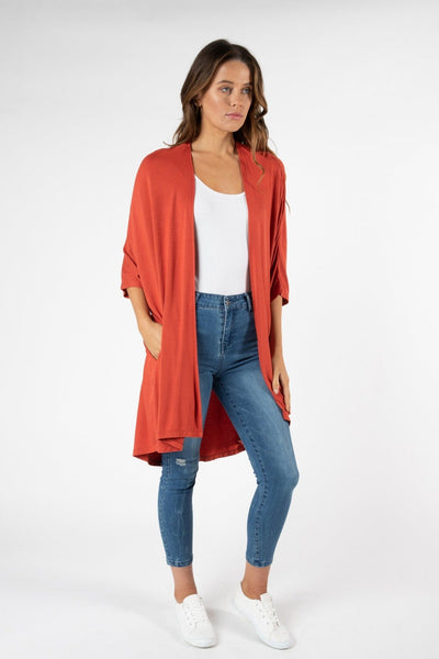 Betty Basics Valencia Cardigan in Sunset Red - Hey Sara