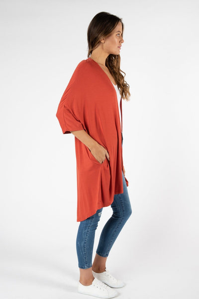 Betty Basics Valencia Cardigan in Sunset Red - Hey Sara