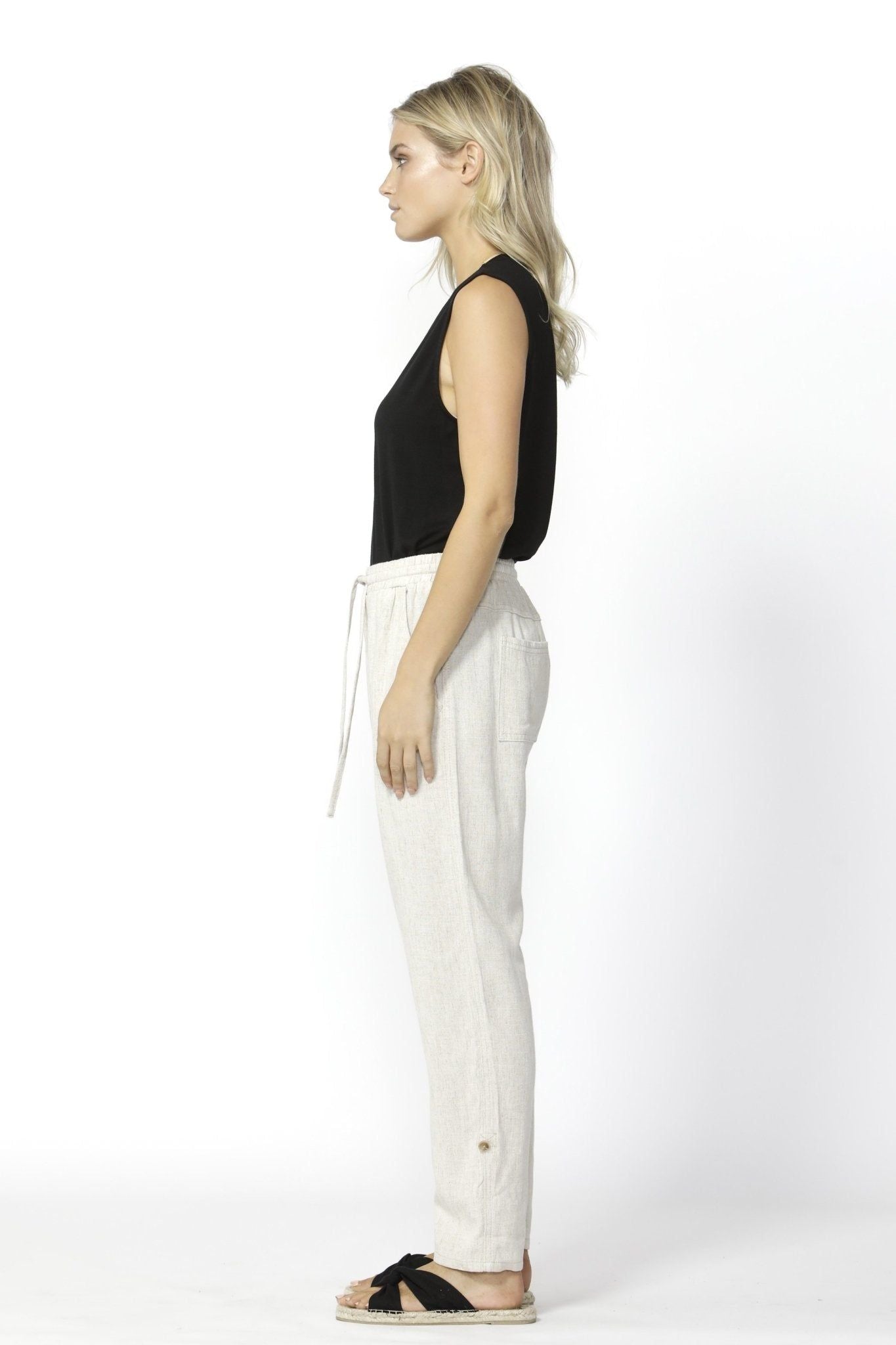 Betty Basics Watson Linen Pant in Natural - Hey Sara