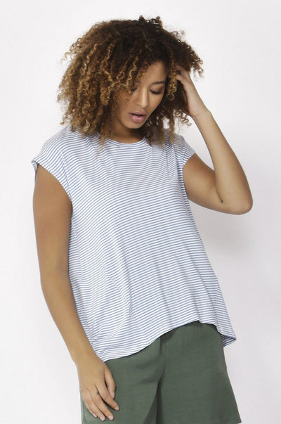 Betty Basics Zadar Tee in Sky White Stripe - Hey Sara