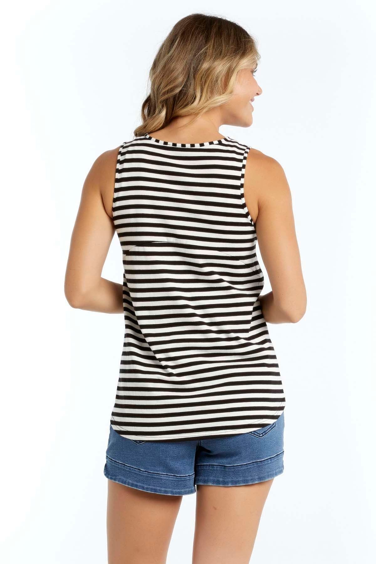 Betty Basics Zoe Tank in Black Stripe - Hey Sara