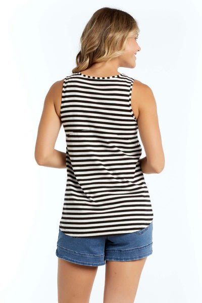 Betty Basics Zoe Tank in Black Stripe - Hey Sara