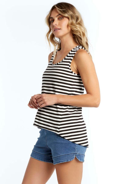 Betty Basics Zoe Tank in Black Stripe - Hey Sara