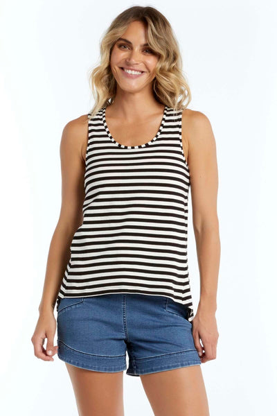Betty Basics Zoe Tank in Black Stripe - Hey Sara