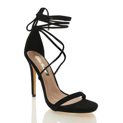 Billini Deluca Strappy Stiletto in Black Suede - Hey Sara