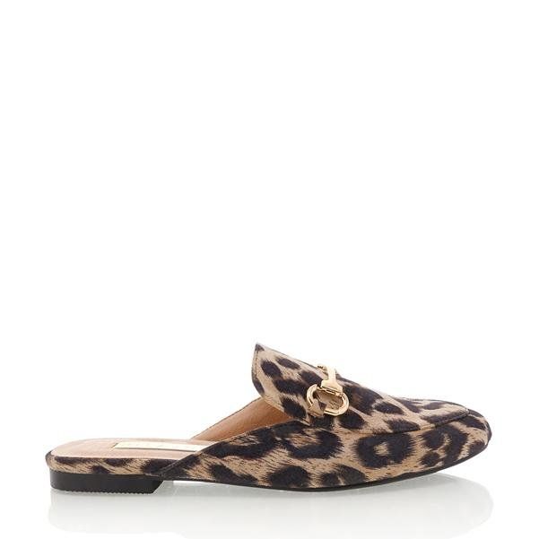 Billini Olivia Slide in Light Leopard with Gold Trim - Hey Sara